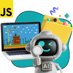 Язык программирования JavaScript + AI. Проектное обучение + геймификация + AI-помощники - КИБЕРшкола программирования для детей, компьютерные курсы для школьников, начинающих и подростков - KIBERone г. Алтуфьевский