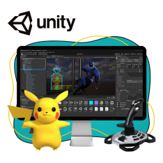 Мир игр на Unity 2D на популярном движке + AI-помощники - КИБЕРшкола программирования для детей, компьютерные курсы для школьников, начинающих и подростков - KIBERone г. Алтуфьевский