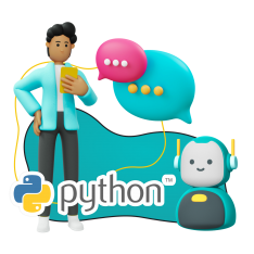 Умный чат-бот на Python - КИБЕРшкола программирования для детей, компьютерные курсы для школьников, начинающих и подростков - KIBERone г. Алтуфьевский